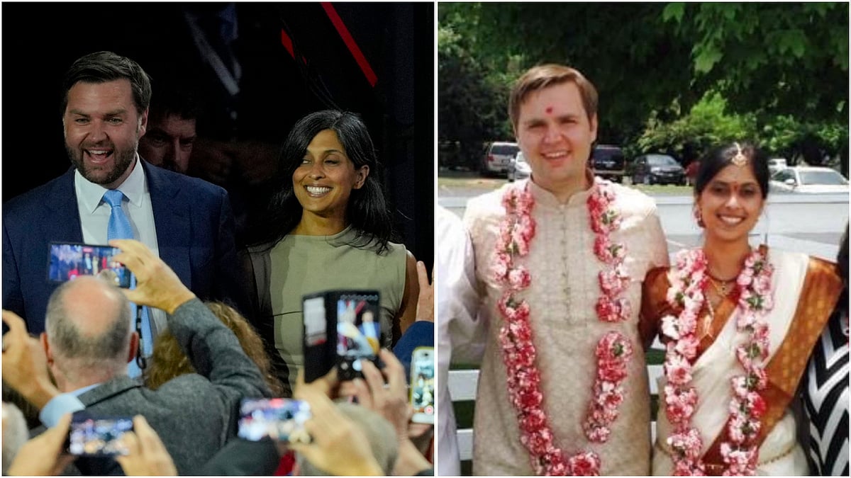 | Photo: AP/X : JD Vance With His Wife Usha Chilukuri Vance 